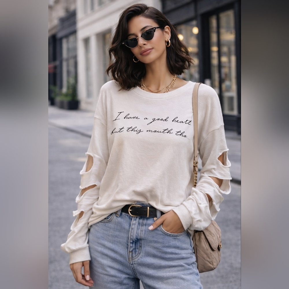 ✨ Sweatshirt – Size Medium ✨“I have a good heart, but this mouth tho...